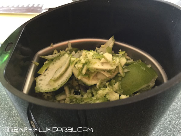 Lime peels in the coffee grinder.