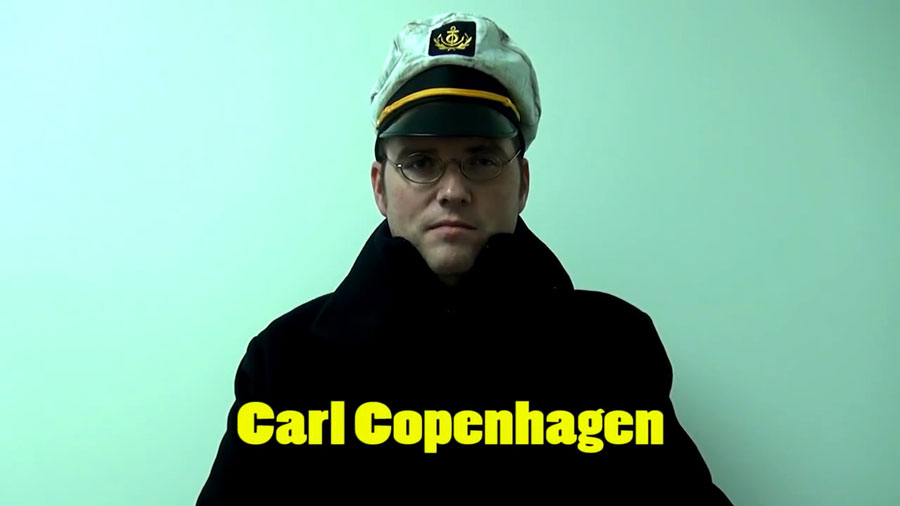 Carl Copenhagen glares at the viewer.